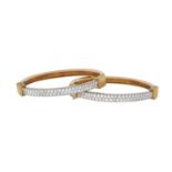 Two Diamond Bangle Bracelets