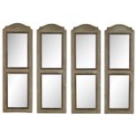 Set of Four Painted Pine Mirrored Panels