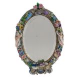 Meissen-Style "Dresden" Porcelain Boudoir Mirror
