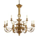 Continental Giltwood and Gilt-Metal Chandelier