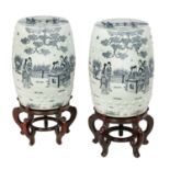 Pair of Chinese Blue and White Garden Seats