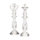 Steuben Crystal King and Queen Chess Pieces