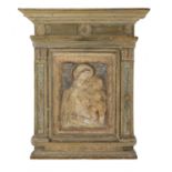 Italian Baroque Wood-Framed Terracotta Altarpiece