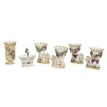 Six Jacob Petit Paris Porcelain Miniature Objects