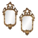 Pair of Small Italian Giltwood Mirrors