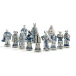Twelve Chinese Blue and White Zodiac Figures