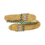 Lalaounis Gold and Emerald "Snake" Bracelet