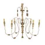 Italian Parcel-Giltwood and Metal Chandelier