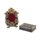 Italian "Jeweled" Silver and Gold Box and Frame