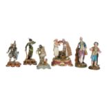 Six Jacob Petit Paris Porcelain Miniature Figures