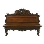 Italian Baroque Carved Walnut Lift-Seat Bench