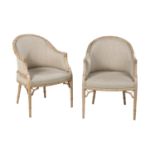 Pair of Regency-Style Faux Bamboo Armchairs