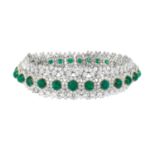 David Webb Emerald and Diamond Choker/Bracelet