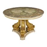 Unique Italian Polychrome Marble-Top Table