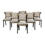 Suite of Six Contemporary Ebonized Side Chairs