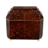 English Tortoiseshell Bombe-Form Tea Caddy