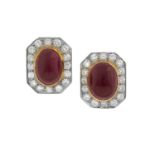 Pair of Ruby and Diamond Ear Clips