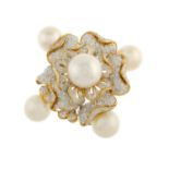 South Sea Pearl and Diamond Brooch/Pendant