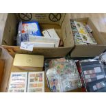 Stamps : Box full of tins, stock cards, loose, muc