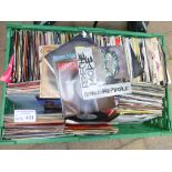 Records : Heavy crate of various mixed singles, 45