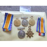 Militaria : WW1 medals x5 (2) 70762 Pte W Seaman D