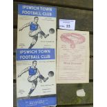 Football : Ipswich Town 1949/50 progs FA Cup Home/