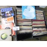 Records : Old fashioned record case with approx 20