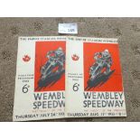 Speedway : Wembley (2) v Crystal Palace 17/08/1933