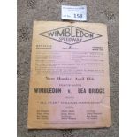 Speedway : Wimbledon v Crystal Palace 06/04/1931 s