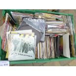 Records : Heavy crate of various mixed singles, 45