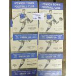 Football : Ipswich Town home progs 1951/2 league x
