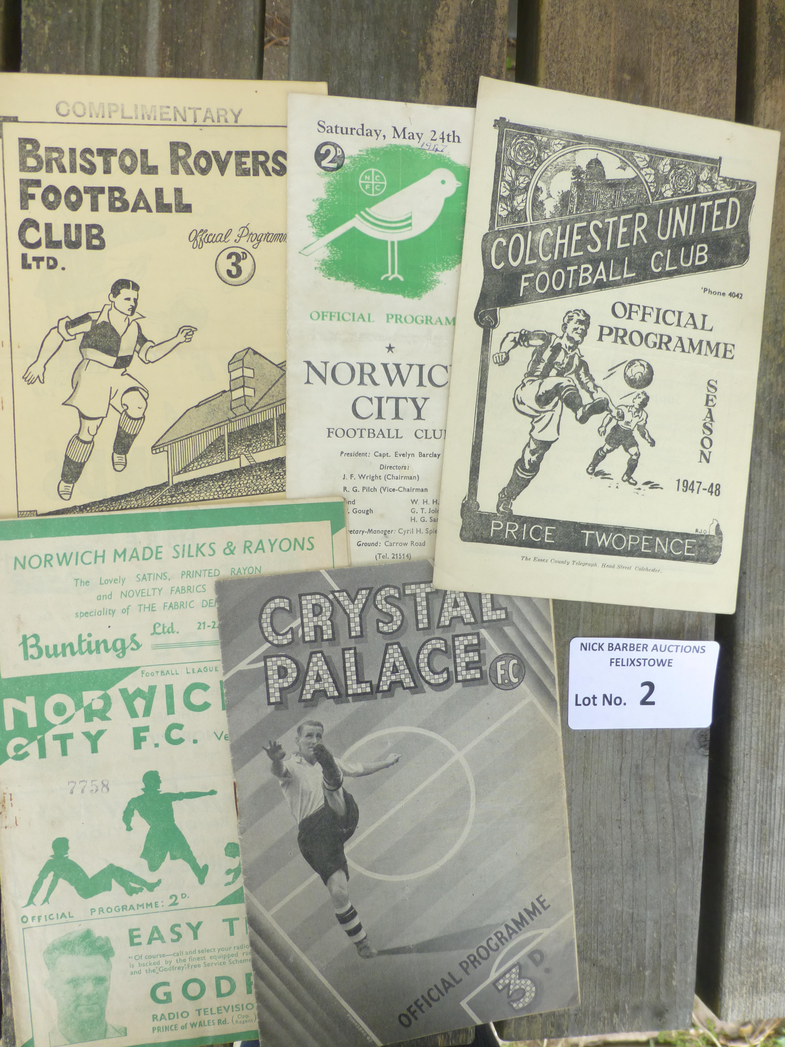 Football : Ipswich Town aways 1947/8 @ Bristol Rov