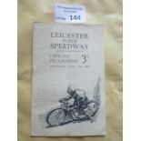 Speedway : Leicester superb - scratch races meetin