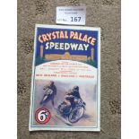 Speedway : Crystal Palace - New Zealand v England