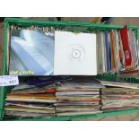 Records : Heavy crate of various mixed singles, 45