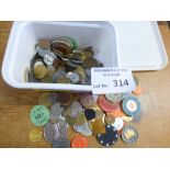 Collectables : Coins - box of tokens, coins, play
