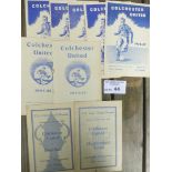 Football : Colchester Utd programmes 1948 - 1958/9