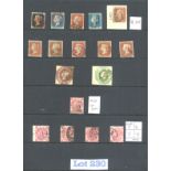Stamps : Great Britain Fine Sel. Incl 1840 1d Blac