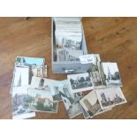 Collectables : Postcards - wooden box of cards - a