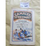 Speedway : Zamalek - Eqypt programme 21/12/1928 -