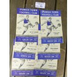 Football : Ipswich Town progs 1954/5 homes league