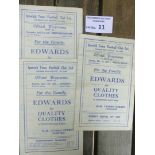 Football : Ipswich Town home progs 1947/8 league -