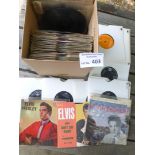 Records : Elvis Presley 45's & EP's in box 60+