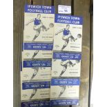 Football : Ipswich Town home progs 1952/3 league (