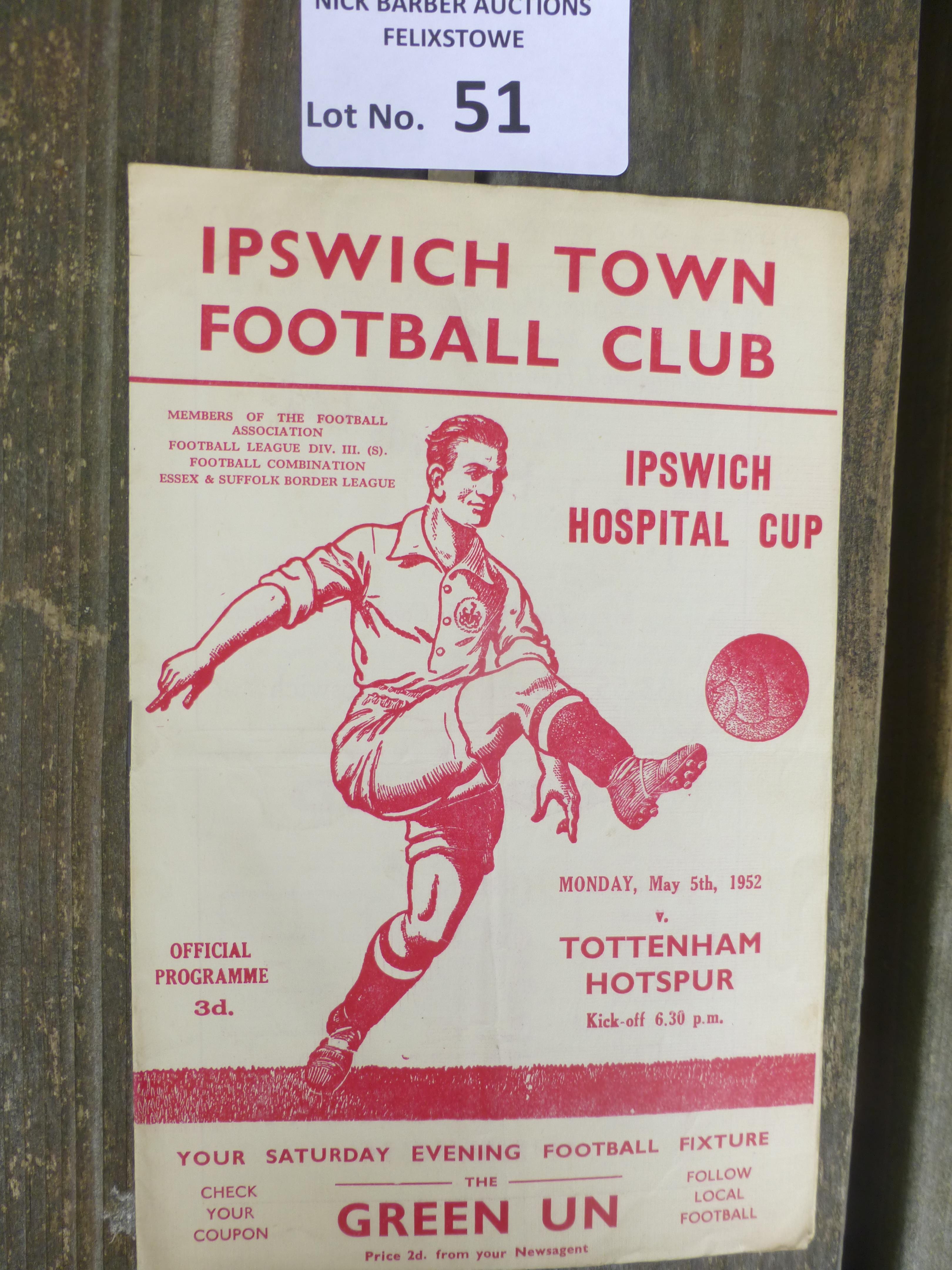 Football : Ipswich Town v Tottenham programme - Ho