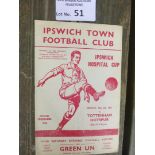 Football : Ipswich Town v Tottenham programme - Ho