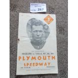 Speedway : Plymouth v Belle Vue 18/09/1934 program