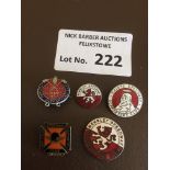 Speedway : Pre War badges inc Wembley (2) West Ham