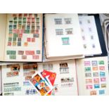 Stamps : Box 6 albums, 2 Stockbooks a tin of sta
