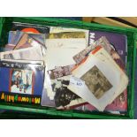 Records : Large green crate of 250+ mixed & unsort